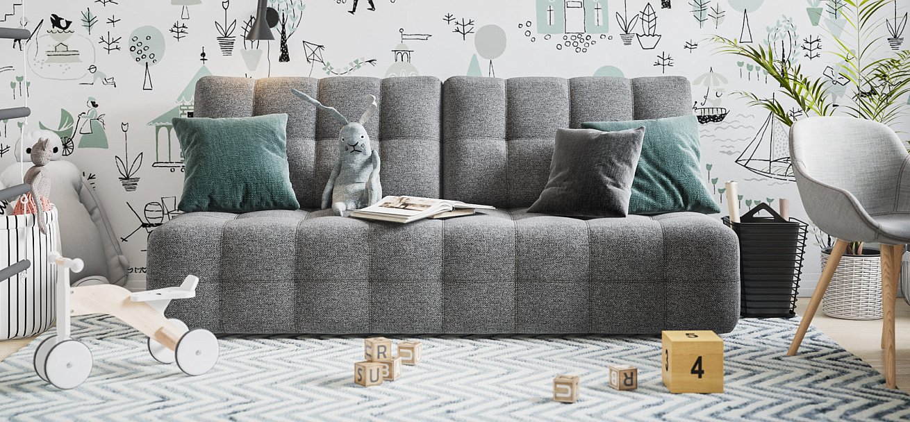 Диван BOSS 2.0 MINI рогожка Malmo серый