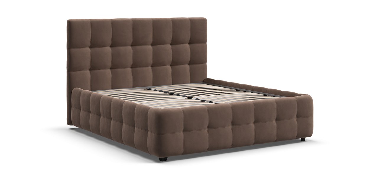 Босс Кровать+ПМ 160*200 Велюр Монолит мокко