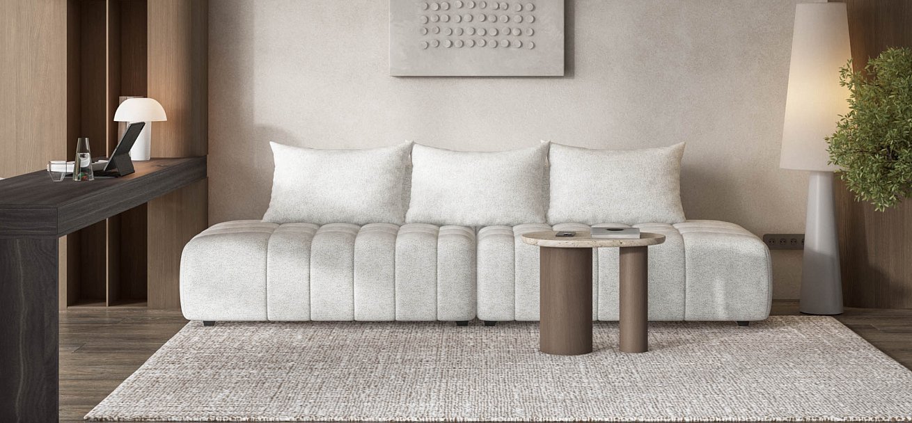 Диван прямой Босс Твин Шенилл CLOUD милк