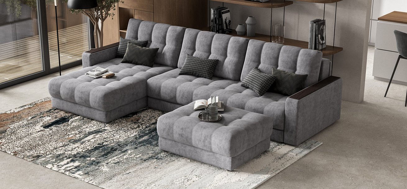 Пуф BOSS XL Велюр Роял агат