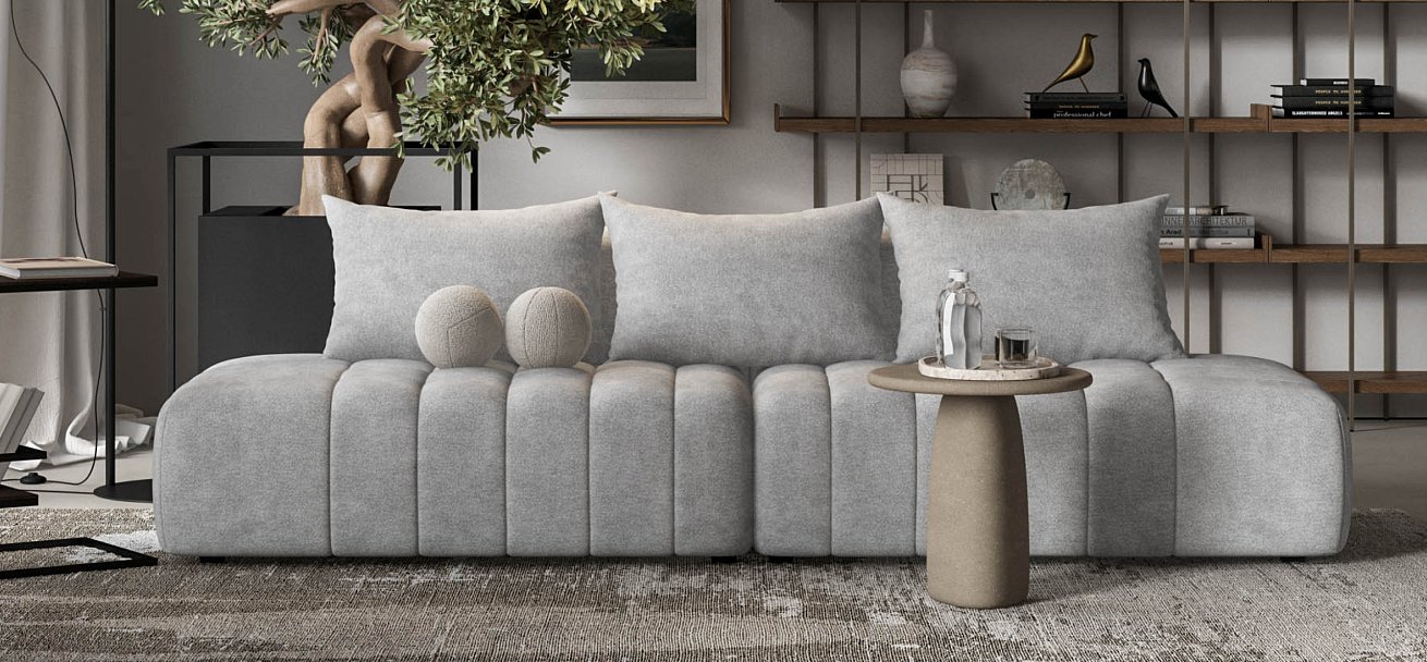 Диван прямой Босс Твин Шенилл CLOUD грей