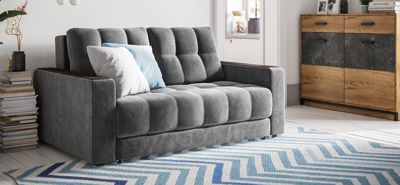 Диван BOSS Compact велюр Monolit серый