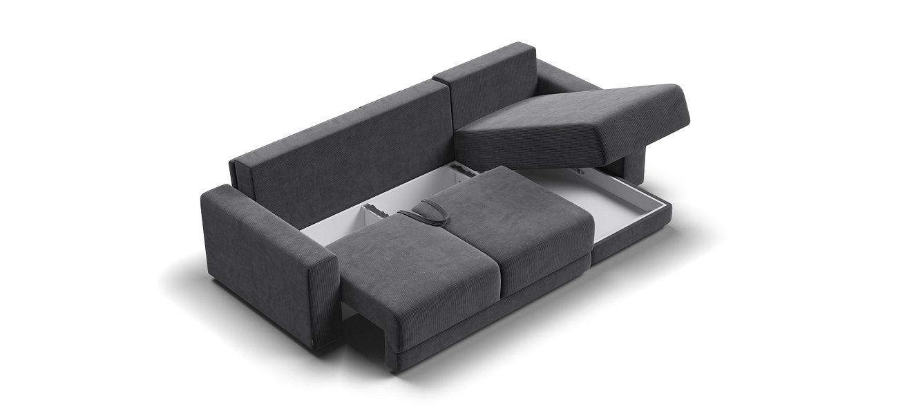 Угловой диван Босс Прайм ХЛ Вельвет CORD графит