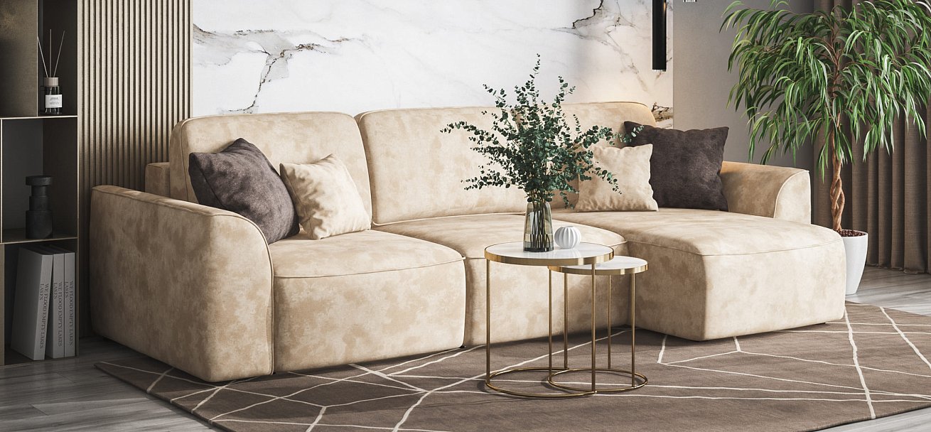 Угловой диван KING SE Велюр Alkantara пепел