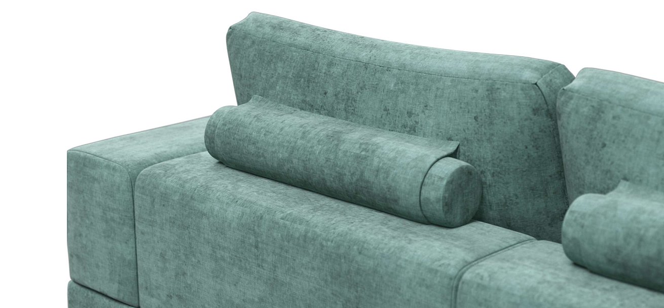 Угловой диван-кровать Босс Модуль XL левый, полка слева, Шенилл Глосс минт