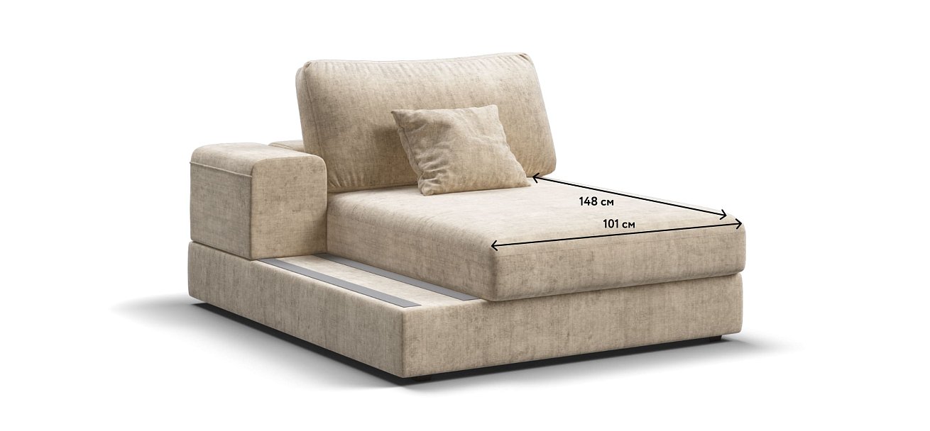 BOSS MODOOL SE оттоманка  левая шенилл Gloss беж