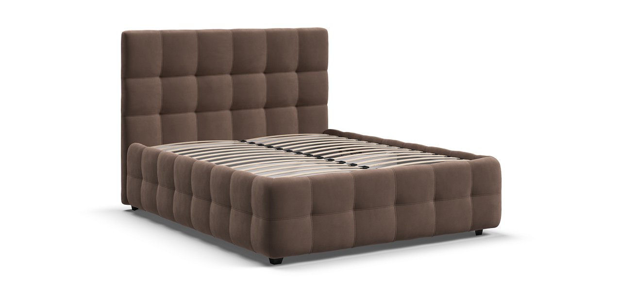 Босс Кровать+ПМ 140*200 Велюр Монолит мокко