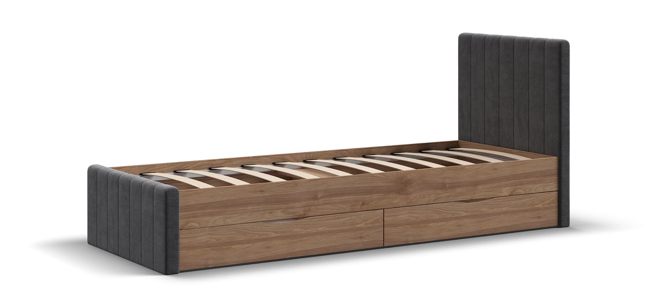 Кровать ЛОФТ Мини Орех Селект, MONOLIT Серый