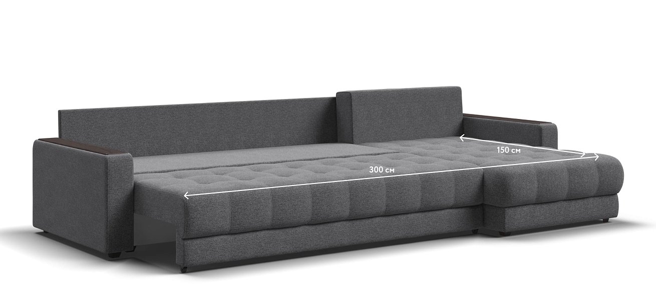 Угловой диван BOSS 3.0 MAX рогожка Malmo серый