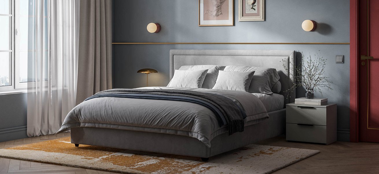 Кровать Фрея 160*200 с ПМ MONOLIT Сталь