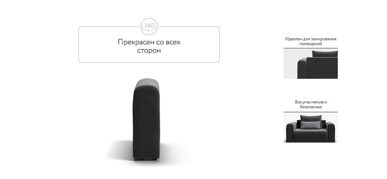 Подлокотники 2 шт. РИЧМОНД MODOOL Вельвет CORD графит