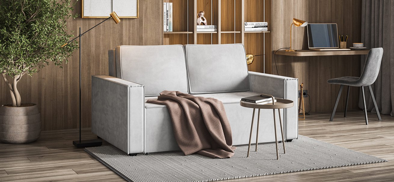 Диван NORD Compact велюр Monolit сталь