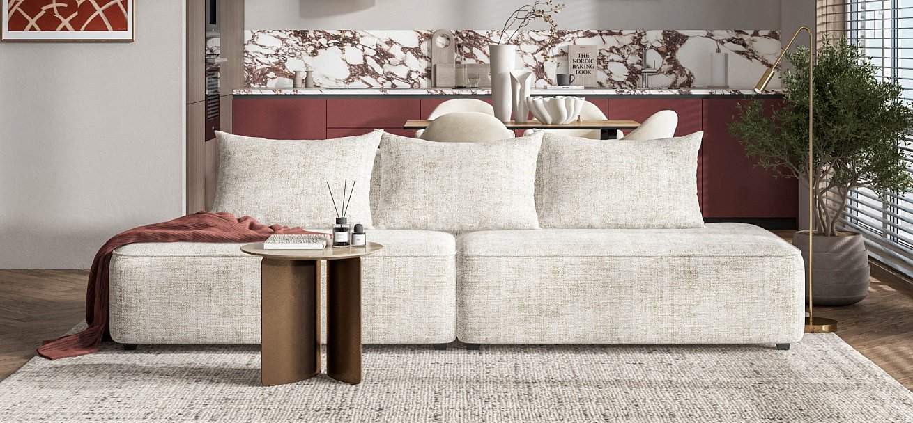 Диван KING TWIN Шенилл IQ кварц