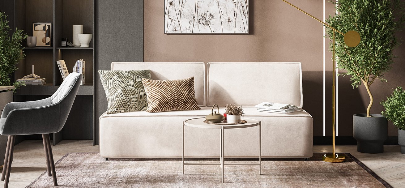 Диван NORD mini велюр Monolit латте