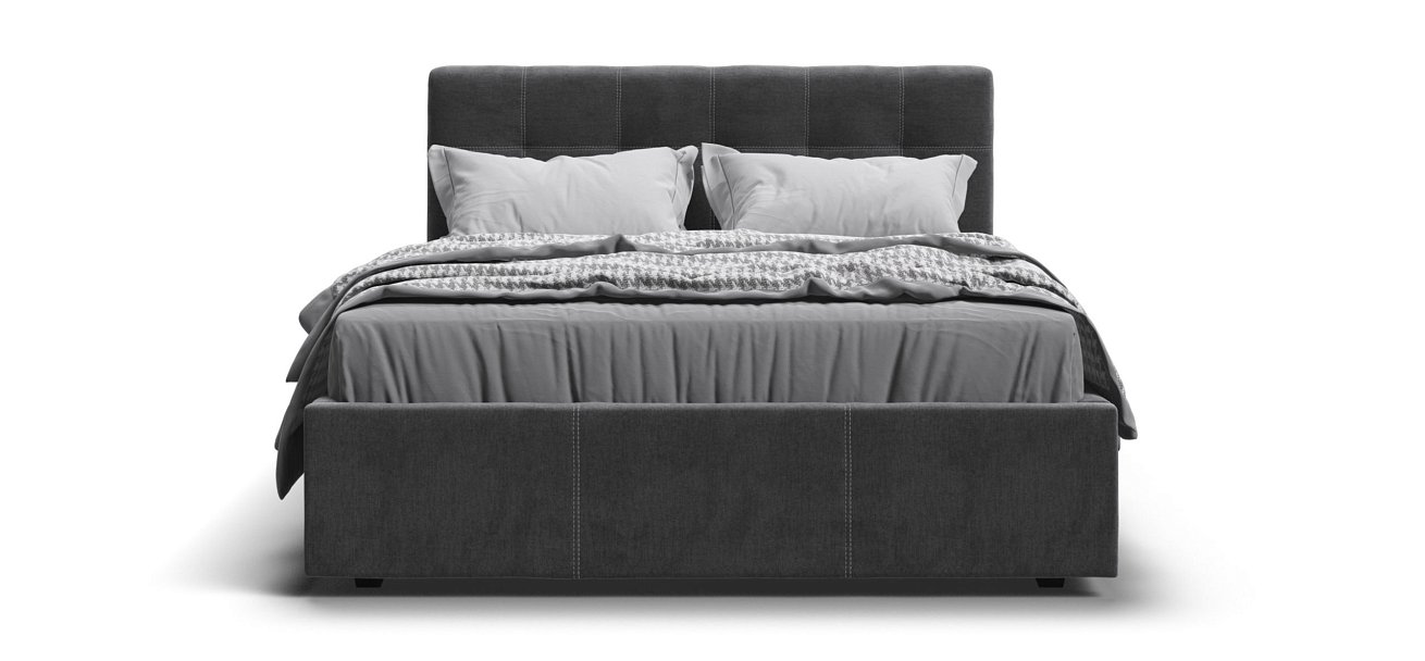 Кровать Белла 140*200 с ПМ велюр Monolit серая