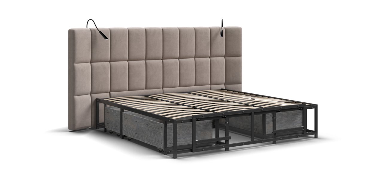 Кровать BOSS.XO 180*200 велюр Monolit латте