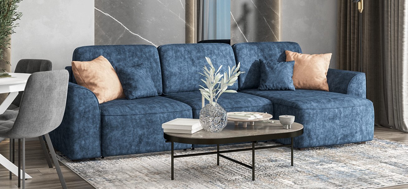 Угловой диван KING SE Велюр Royal топаз NEW