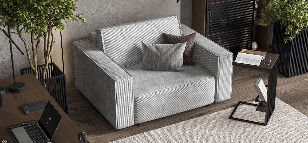 Кресло BOSS SOFT MODOOL Вельвет CORD серый