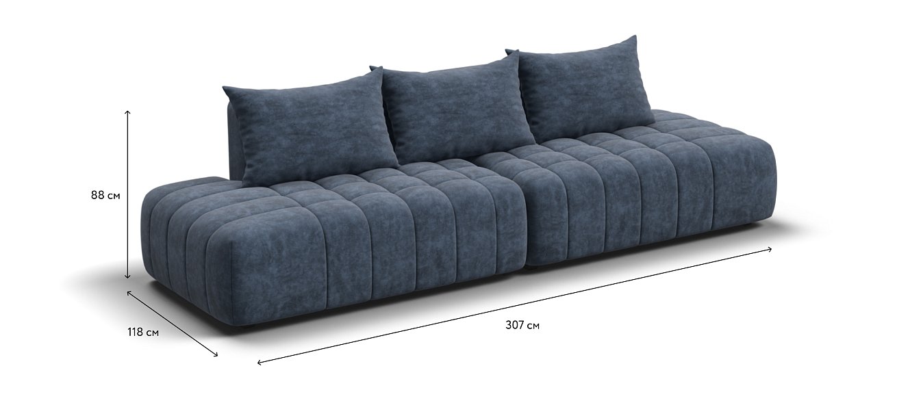 Диван Босс Твин прямой Велюр Royal топаз