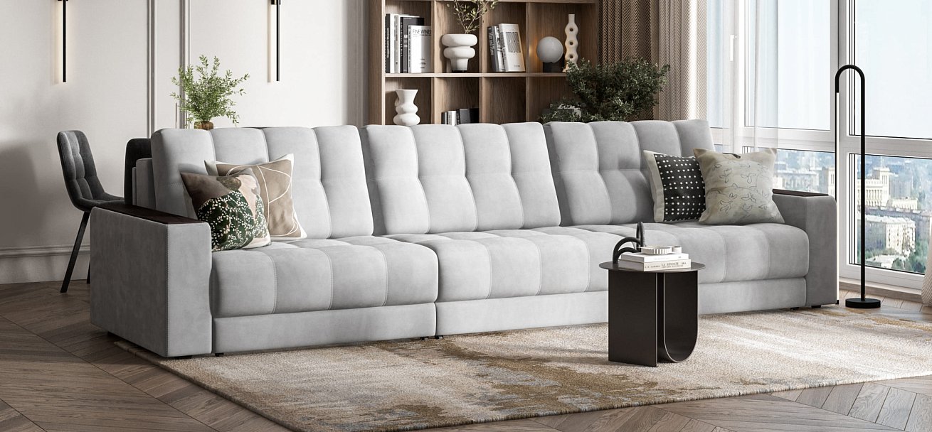 Диван BOSS GRAND Велюр Monolit сталь