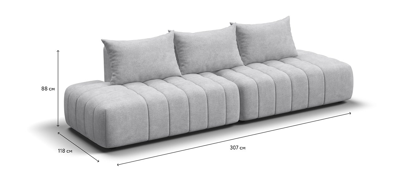 Диван прямой Босс Твин Шенилл CLOUD грей