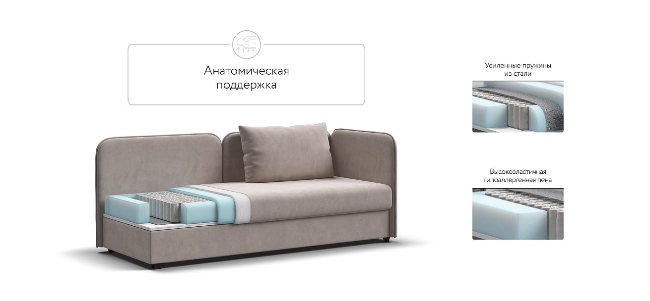 Тахта Ирис велюр Monolit латте