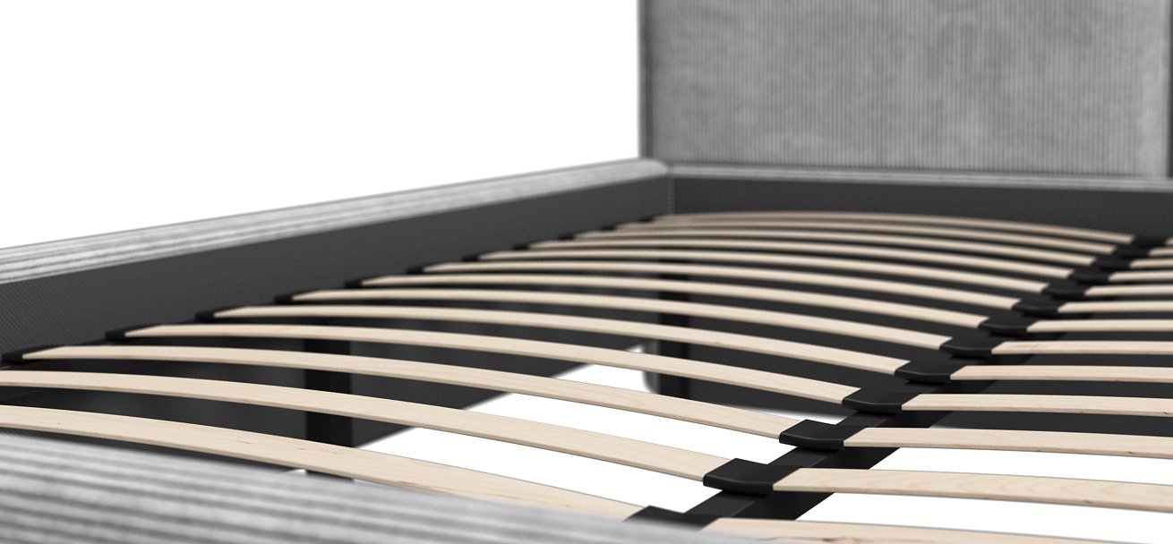 Кровать ЛЕО 160 Вельвет CORD серая