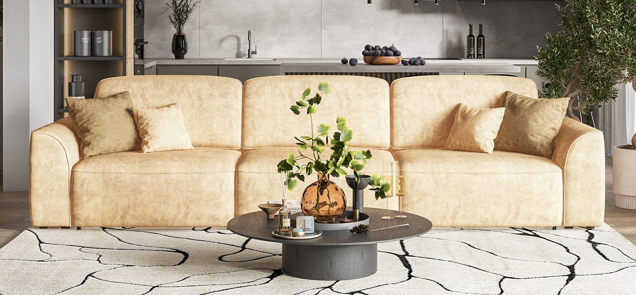 Диван KING MAX SE Велюр Роял шампань