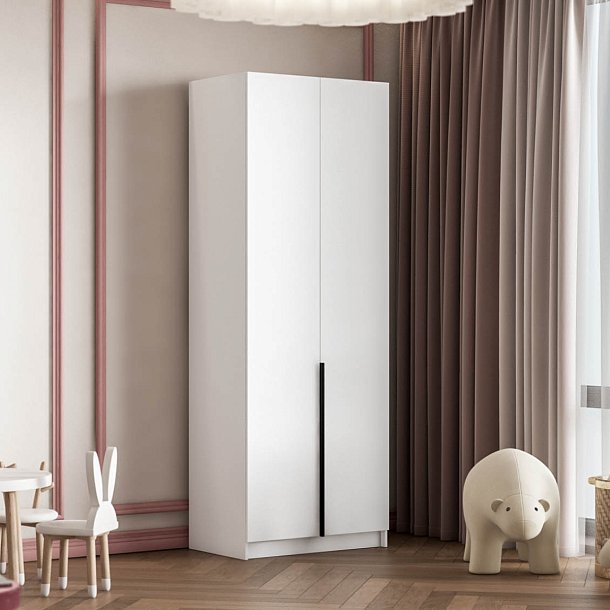 Босс Стандарт 80*220 шкаф распашной 2Д + ящики Белый