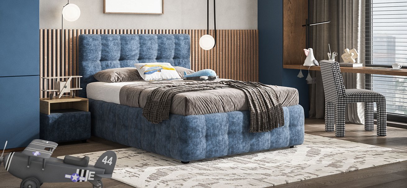 Кровать Босс 140*200 Про Велюр Royal топаз NEW