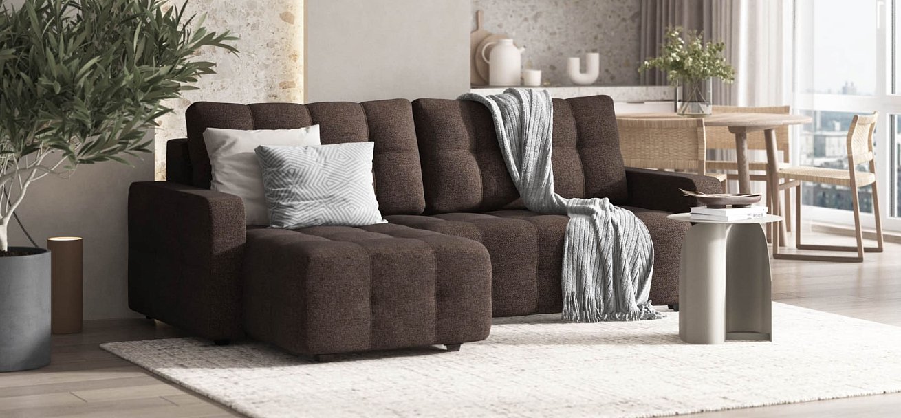 Угловой диван DANDY Euro SE Рогожка Malmo шоколад