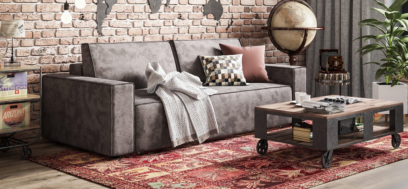 Диван Норд Велюр Alkantara серый