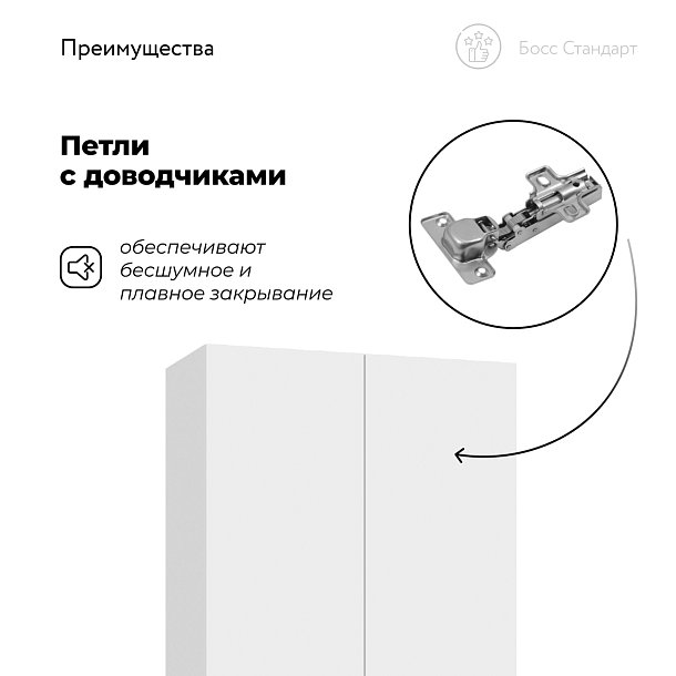 Босс Стандарт 80*220 шкаф распашной 2Д + ящики Белый