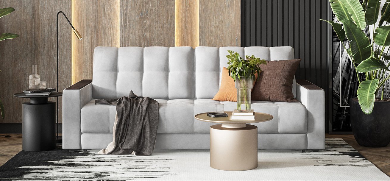 Диван BOSS 2.0 велюр Monolit сталь