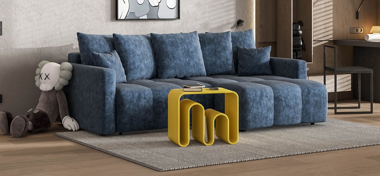 Угловой диван BOSS TREND Велюр Royal топаз NEW