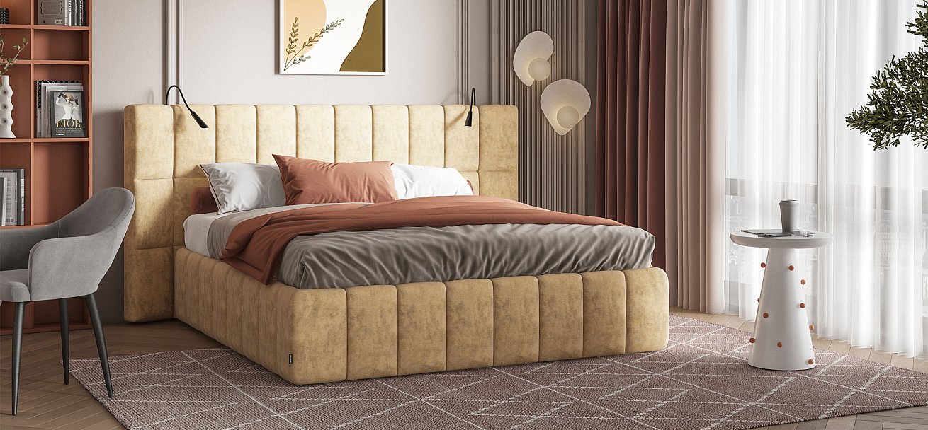 Кровать BOSS.XO 180*200 Велюр Royal шампань NEW
