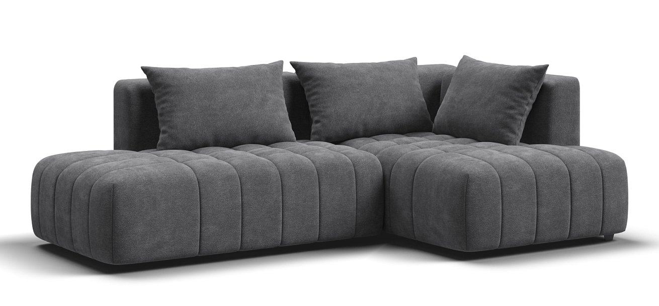 Босс Твин угловой диван правый Шенилл Клауд графит