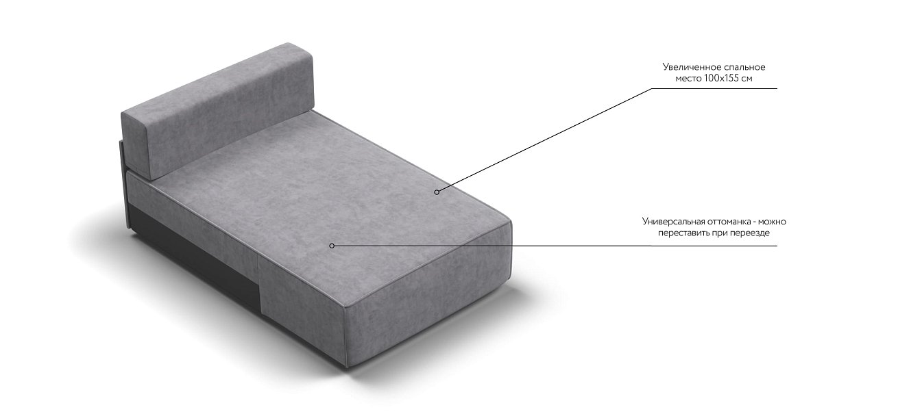 Оттоманка BOSS SOFT MODOOL Велюр Роял агат