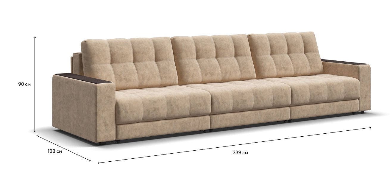 Диван BOSS GRAND Велюр Роял шампань