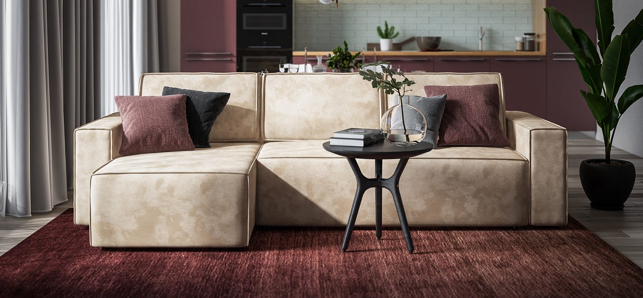 Угловой диван NORD 2.0 Велюр Alkantara пепел