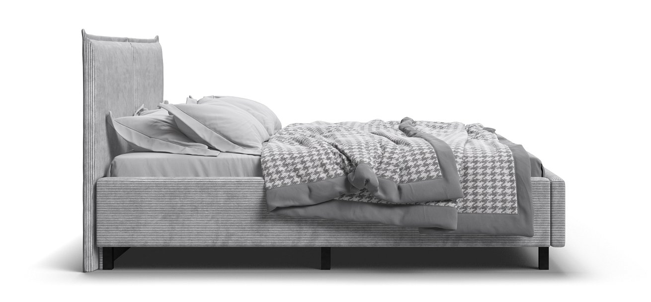 Кровать ЛЕО 160 Вельвет CORD серая