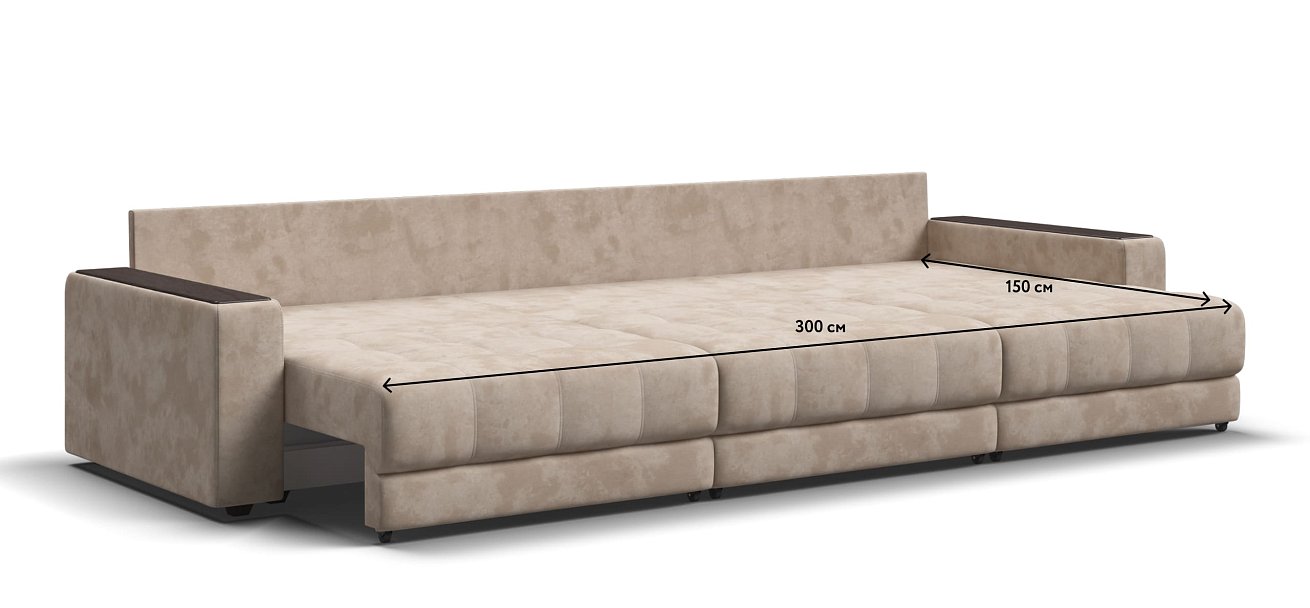 Диван BOSS GRAND Велюр Alkantara пепел