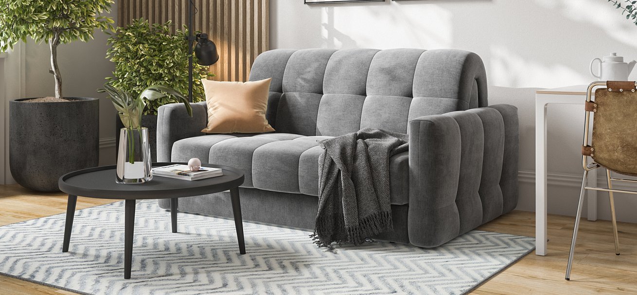 Диван BOSS Sleep 140 велюр Monolit серый