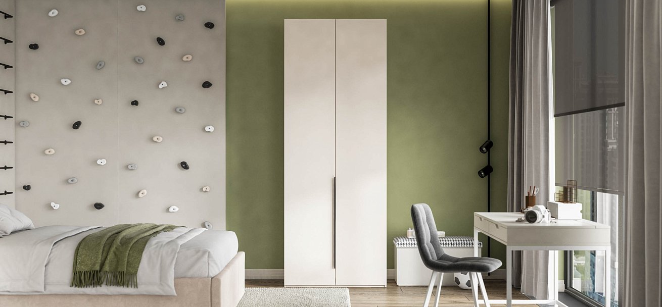 Босс Стандарт 90*236 шкаф распашной 2Д+ящики Кашемир