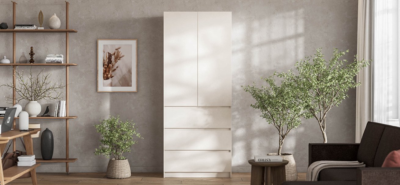 Идея 90 шкаф распашной 2Д+ящики Кашемир