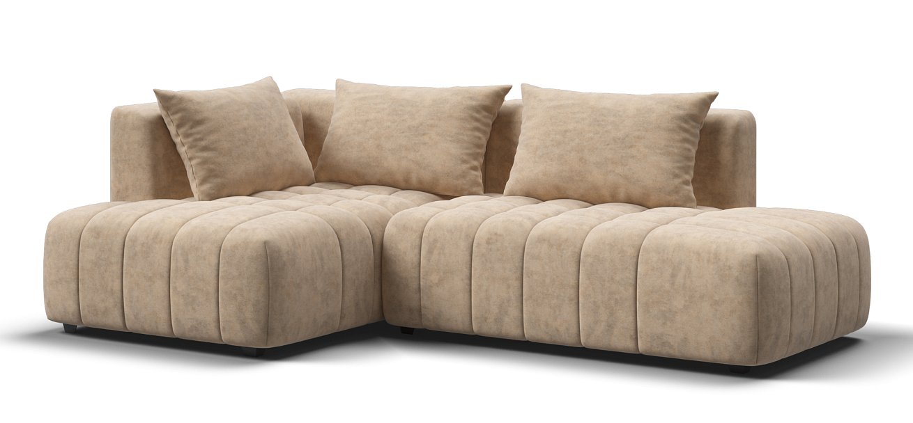 Босс Твин угловой диван левый Велюр Роял шампань