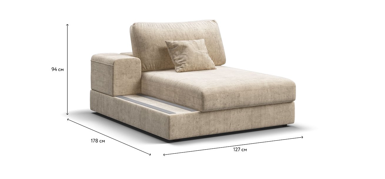 BOSS MODOOL SE оттоманка  левая шенилл Gloss беж