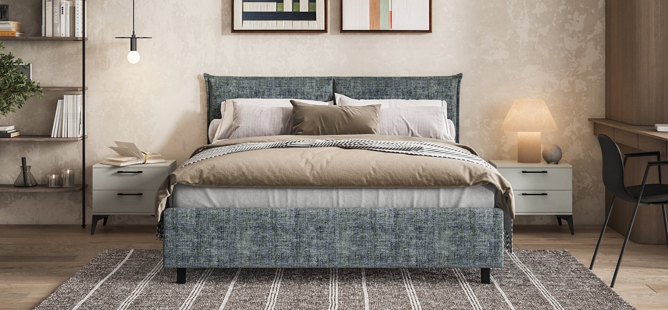 Кровать ЛЕО 160*200 Шенилл IQ серая