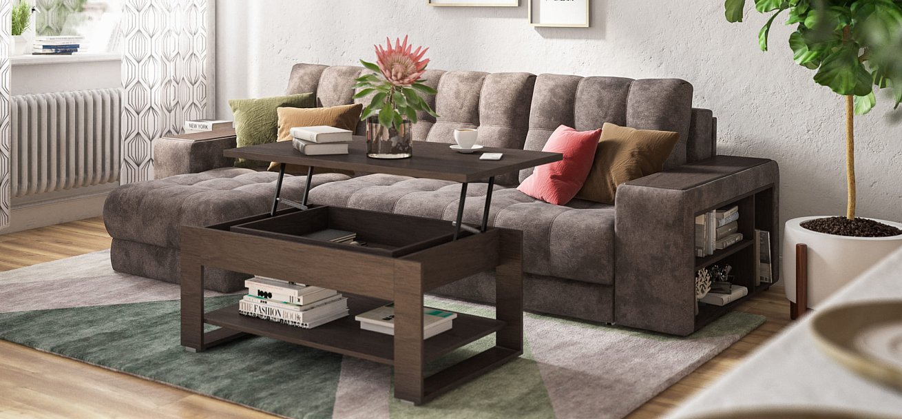 Угловой диван BOSS 3.0 XL велюр Alkantara серый