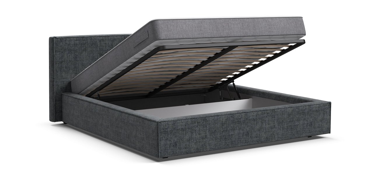 Кровать NORD Шенилл IQ серая